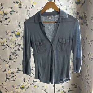 James Perse Blue Button Down Shirt